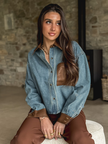 Chemise en jeans Myréna - Bleu