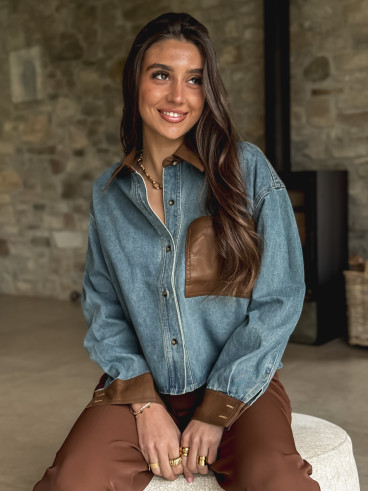 Chemise en jeans Myréna - Bleu