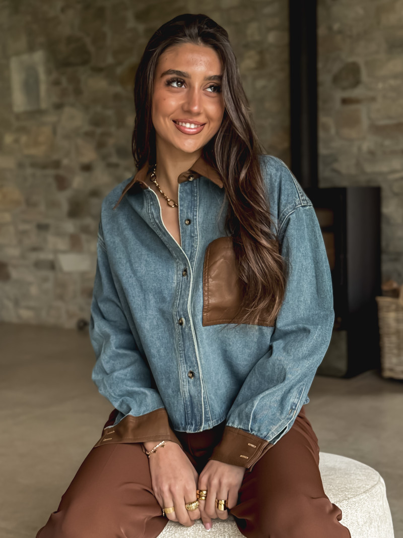 Chemise en jeans Myréna - Bleu