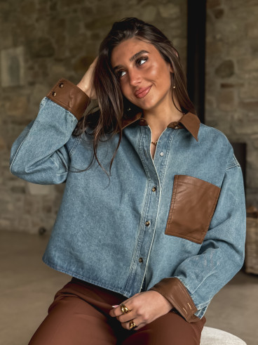 Chemise en jeans Myréna - Bleu