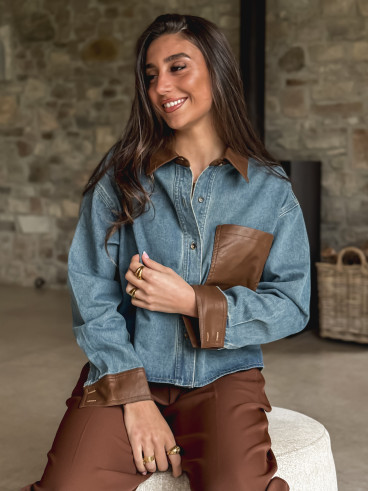 Chemise en jeans Myréna - Bleu