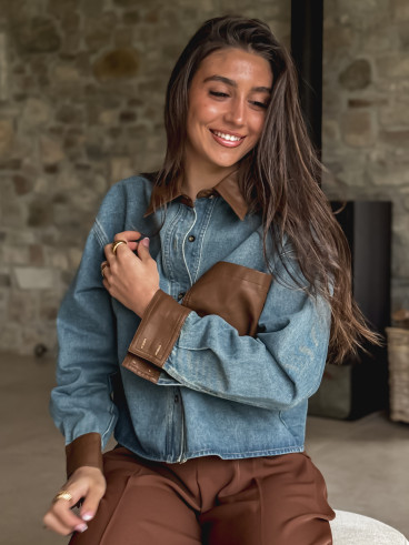 Chemise en jeans Myréna - Bleu