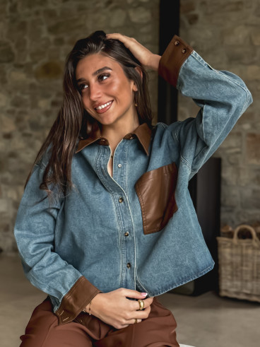 Chemise en jeans Myréna - Bleu