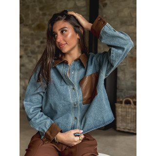 Chemise en jeans Myréna - Bleu
