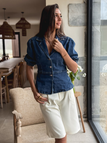 Blouse en jeans Livadia - Bleu