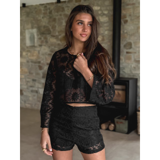 Crop blouse Alaïs - Noir