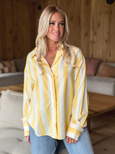 Chemise lignée Nassima - Jaune/Blanc