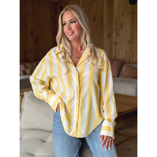 Chemise lignée Nassima - Jaune/Blanc
