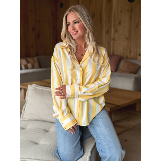 Chemise lignée Nassima - Jaune/Blanc