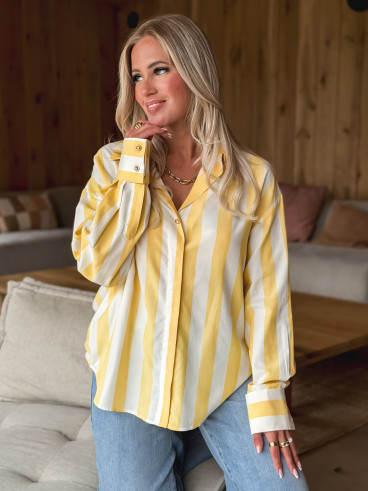 Chemise lignée Nassima - Jaune/Blanc