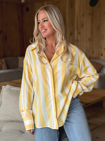 Chemise lignée Nassima - Jaune/Blanc