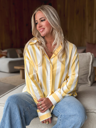 Chemise lignée Nassima - Jaune/Blanc
