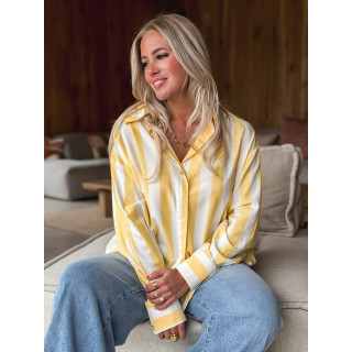Chemise lignée Nassima - Jaune/Blanc