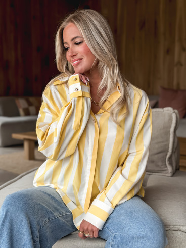 Chemise lignée Nassima - Jaune/Blanc
