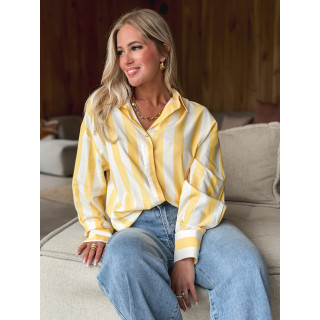 Chemise lignée Nassima - Jaune/Blanc