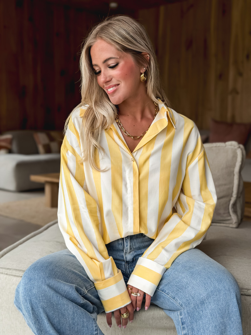 Chemise lignée Nassima - Jaune/Blanc