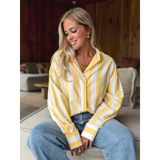 Chemise lignée Nassima - Jaune/Blanc