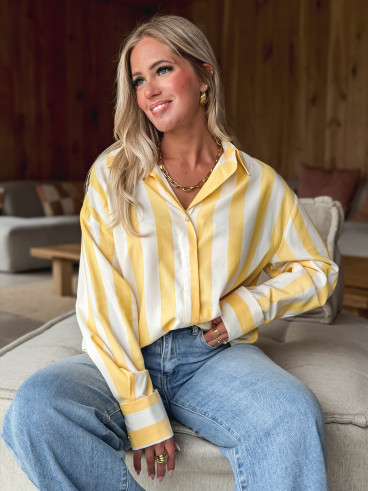 Chemise lignée Nassima - Jaune/Blanc