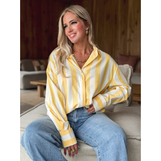 Chemise lignée Nassima - Jaune/Blanc