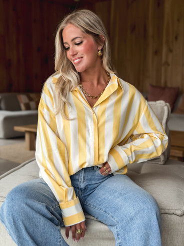 Chemise lignée Nassima - Jaune/Blanc