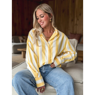 Chemise lignée Nassima - Jaune/Blanc