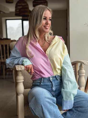 Chemise lignée Aïsha - Multicolore