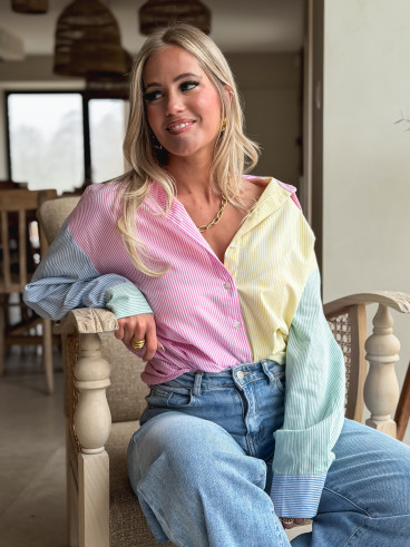 Chemise lignée Aïsha - Multicolore