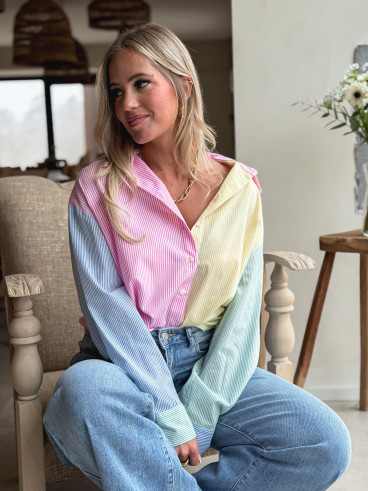 Chemise lignée Aïsha - Multicolore