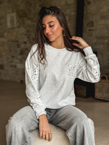 Pull "New York" - Gris clair Pull "New York" - Gris clair