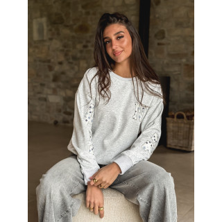 Pull "New York" - Gris clair