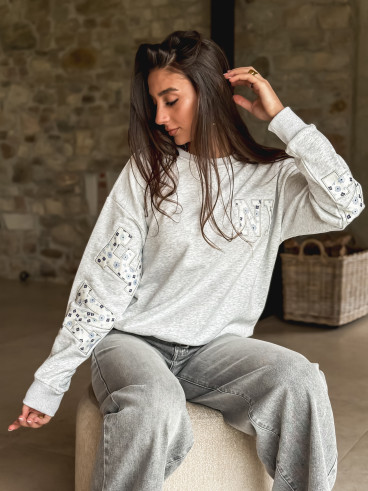 Pull "New York" - Gris clair Pull "New York" - Gris clair