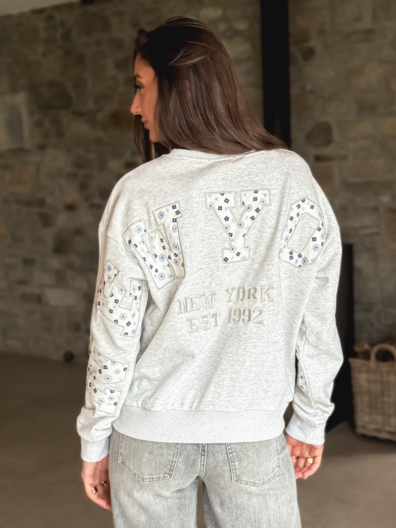 Pull "New York" - Gris clair Pull "New York" - Gris clair