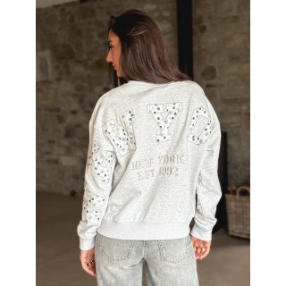 Pull "New York" - Gris clair