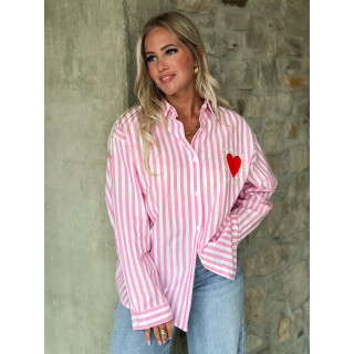 Chemise lignée Malova - Rose