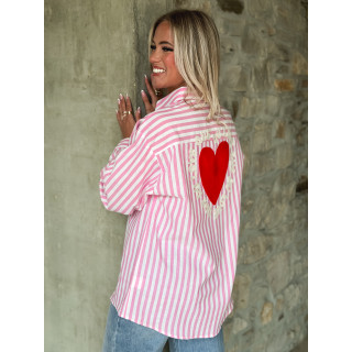 Chemise lignée Malova - Rose