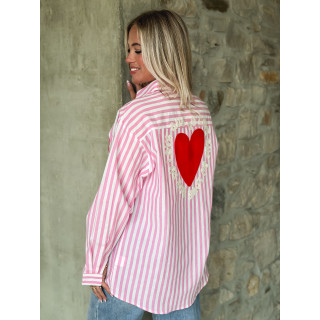 Chemise lignée Malova - Rose