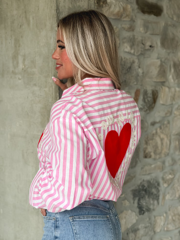 Chemise lignée Malova - Rose