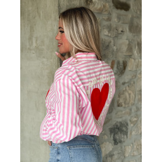 Chemise lignée Malova - Rose