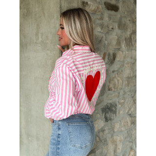 Chemise lignée Malova - Rose