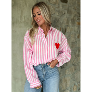 Chemise lignée Malova - Rose