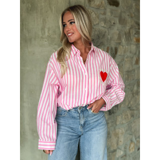 Chemise lignée Malova - Rose