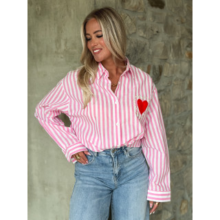 Chemise lignée Malova - Rose