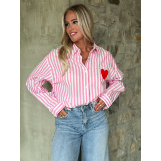 Chemise lignée Malova - Rose