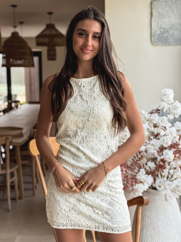 Robe courte Samya - Crème