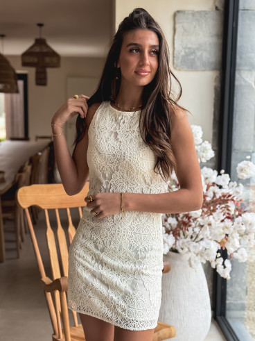 Robe courte Samya - Crème