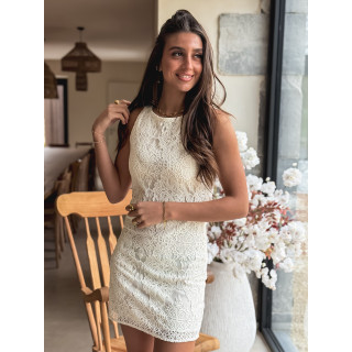 Robe courte Samya - Crème