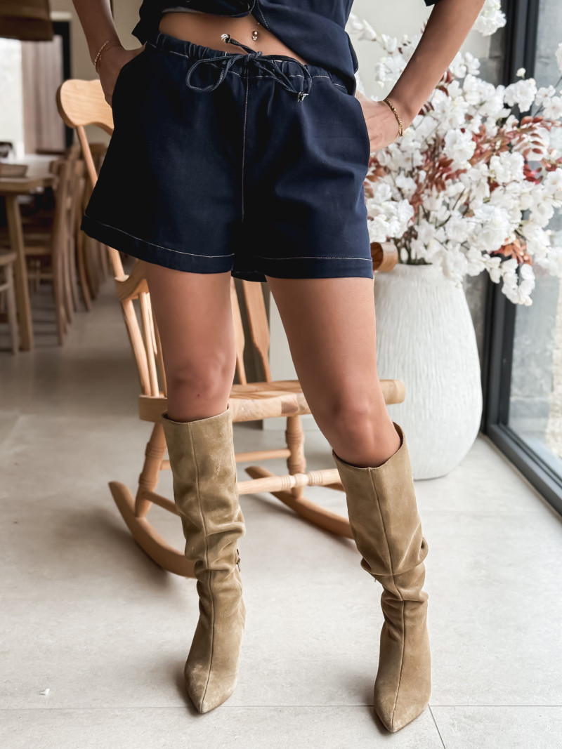 Short en jeans Alaïa - Bleu Foncé Short en jeans Alaïa - Bleu Foncé