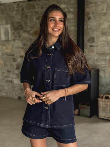 Chemise en jeans Alaïa - Bleu Foncé