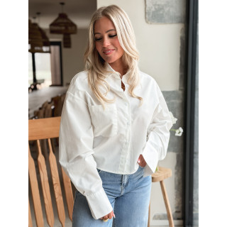 Crop Chemise Vélia - Blanc
