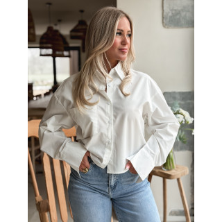 Crop Chemise Vélia - Blanc